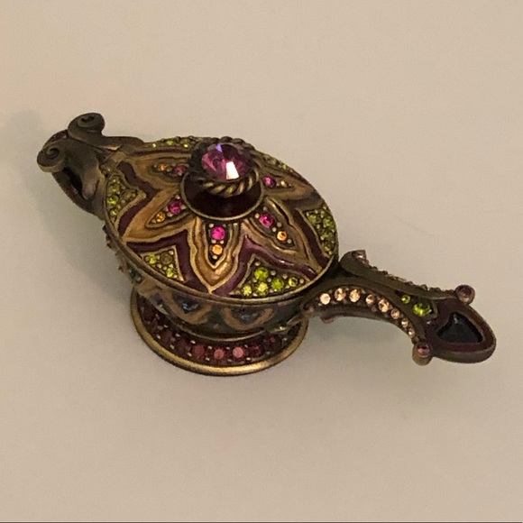 Jay Strongwater Aladdin genie lamp trinket box enamel Crystal mint condition - Picture 4 of 14